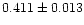 $0.411\pm0.013$
