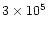 $3 \times 10^5$