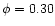 $\phi = 0.30$