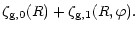 $\displaystyle \zeta_{\rm g,0}(R) + \zeta_{\rm g,1}(R,\varphi).$