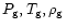$P_{\rm g}, T_{\rm g}, \rho_{\rm g}$