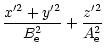 $\displaystyle {x'^2+y'^2\over B_{\rm e}^2} + {z'^2 \over A_{\rm e}^2}$