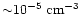 ${\sim} 10^{-5}~\rm {cm^{-3}}$
