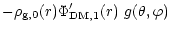 $\displaystyle -\rho_{\rm g,0}(r)\Phi'_{\rm DM,1}(r)\
g(\theta,\varphi)$