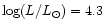 $\log(L/L_\odot)=4.3$