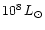 $ 10^8\, L_\odot$
