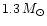 $1.3\,
M_\odot$