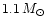 $1.1\,M_\odot$