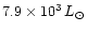 $7.9\times
10^3\,L_\odot$