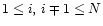 $1\leq i,\, i\mp
1\leq N$