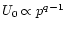 $U_{0}\propto
p^{q-1}$