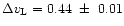 $\Delta v_{\rm L}=0.44~\pm~0.01$
