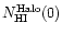 $N_{\rm HI}^{\rm Halo}(0)$