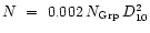 $N~=~0.002\,N_{\rm Grp}\,D_{10}^2$
