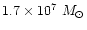 $1.7\times10^7~M_\odot$