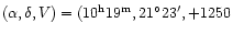 $(\alpha,\delta,V)=(10^{\rm h}19^{\rm m},21^\circ23',+1250$