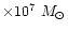 $\times10^7~M_\odot$