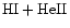 ${\rm HI} + {\rm HeII}$