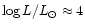 $\log L/L_{\odot}\approx 4$
