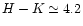 $H-K \simeq
4.2$