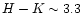 $H-K \sim
3.3$
