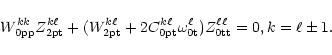 \begin{displaymath}
%
W^{kk}_{\rm0pp}Z^{k\ell}_{\rm 2pt}+(W^{k\ell}_{\rm 2pt}+
2...
...m0pt}\omega^\ell_{\rm0t})Z^{\ell\ell}_{\rm0tt}=0, k=\ell\pm
1. \end{displaymath}