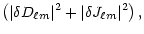 $\displaystyle \left(\vert\delta D_{\ell m}\vert^2+\vert\delta
J_{\ell m}\vert^2\right),$