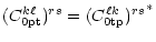 $\displaystyle (C^{k\ell}_{\rm0pt})^{rs}={(C^{\ell k}_{\rm0tp})^{rs}}^*$