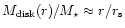 $M_{\rm disk}(r)/M_{\star}\approx r/r_{\rm s}$