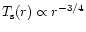 $T_{\rm s}(r)\propto r^{-3/4}$