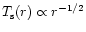 $T_{\rm s}(r)\propto r^{-1/2}$