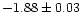 $-1.88 \pm 0.03$