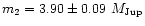 $m_{\rm 2}=3.90\pm0.09~M_{\rm Jup}$