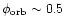 ${\phi}_{\rm
orb}\sim0.5$