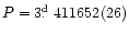 $P=3{\hbox{$.\!\!^{\rm d}$ }}411652(26)$