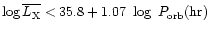 $\log
\overline{L_{{\rm X}}} < 35.8 + 1.07~\log~P_{{\rm orb}}({\rm hr})$