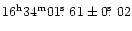 $16^{\rm h}34^{\rm m}01\hbox{$.\!\!^{\rm s}$ }61 \pm 0\hbox{$.\!\!^{\rm s}$ }02$