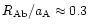 $R_{\rm Ab}/a_{\rm A} \approx 0.3$