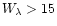 $W_{\lambda} > 15$