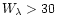 $W_{\lambda} > 30$