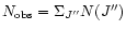 $N_{\rm {obs}} = \Sigma_{J''} N(J'')$
