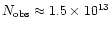 $N_{\rm {obs}} \approx 1.5\times 10^{13}$