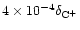 $4 \times 10^{-4}
\delta_{{\rm C}^+}$