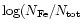 $\log(N_{\rm Fe}/N_{\rm tot}$