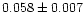 $0.058\pm0.007$