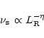 \begin{displaymath}\nu_{\rm s} \, \propto L_{\rm R}^{-\eta}
\end{displaymath}