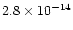 $2.8 \times 10^{-14}$