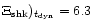 $\Xi_{\rm shk})_{t_{\rm dyn}} = 6.3$