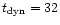 $t_{\rm dyn} = 32$