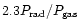 $2.3 P_{\rm rad}/P_{\rm gas}$